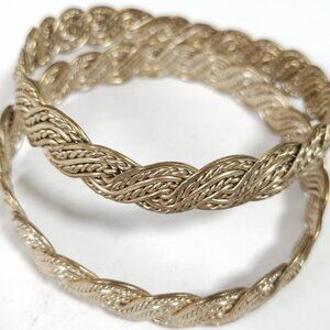 2 silver bracelets - 925, inner diameter 7 cm, width 1.5 cm, weight 50 grams